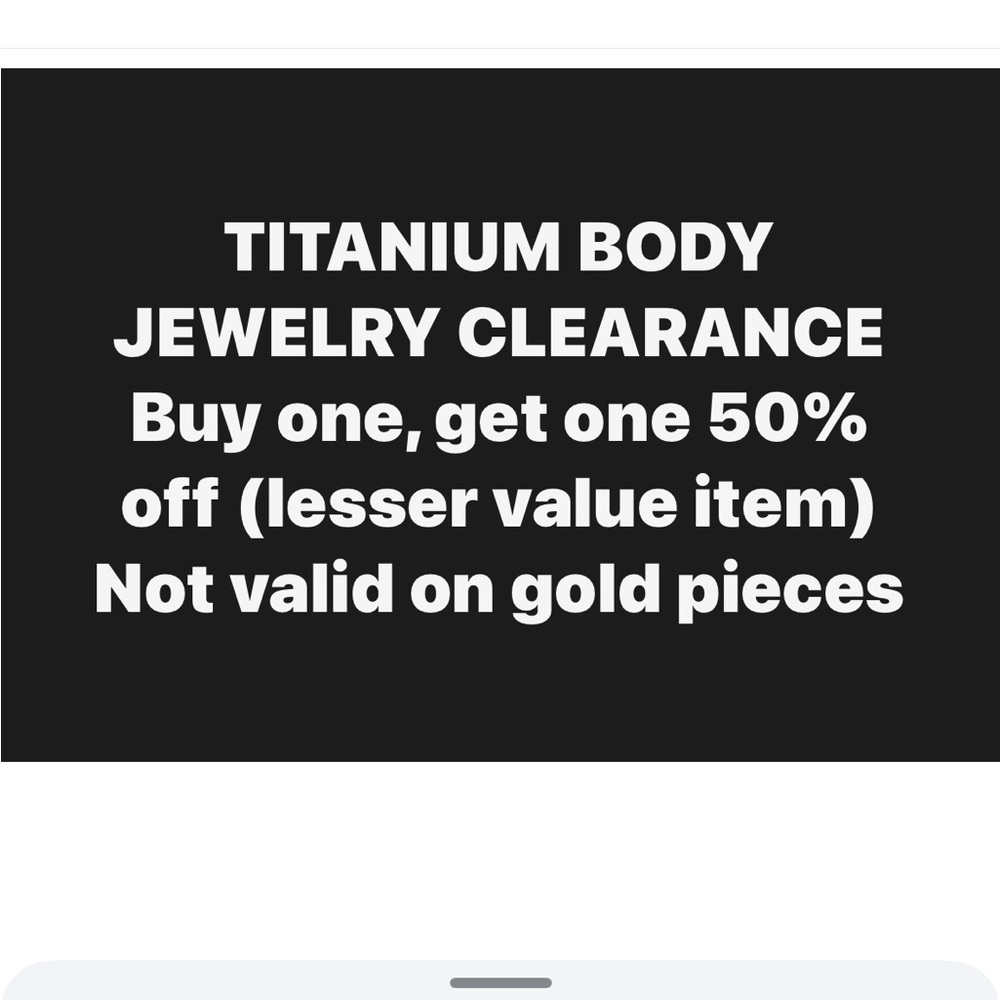 Titanium Jewelry Clearance